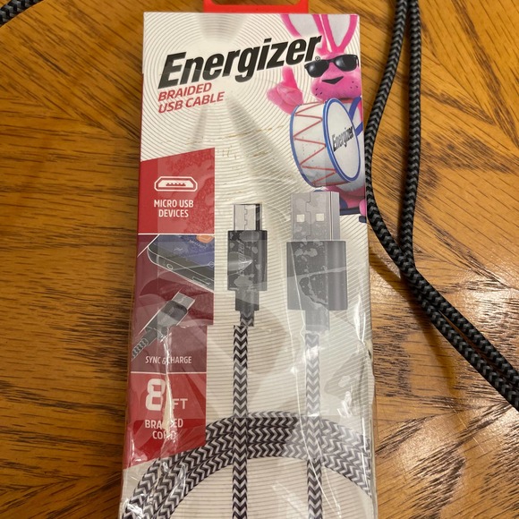 Energizer braided micro USB Cable 8ft NWOT - Picture 2 of 4
